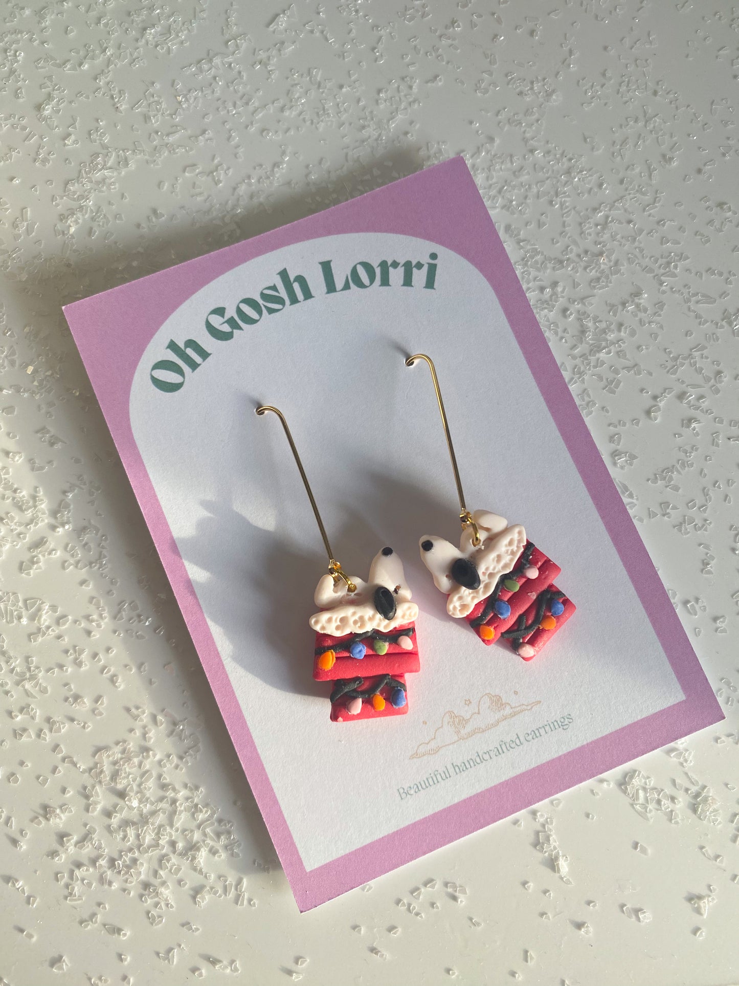 Snoopy Long Christmas Earrings