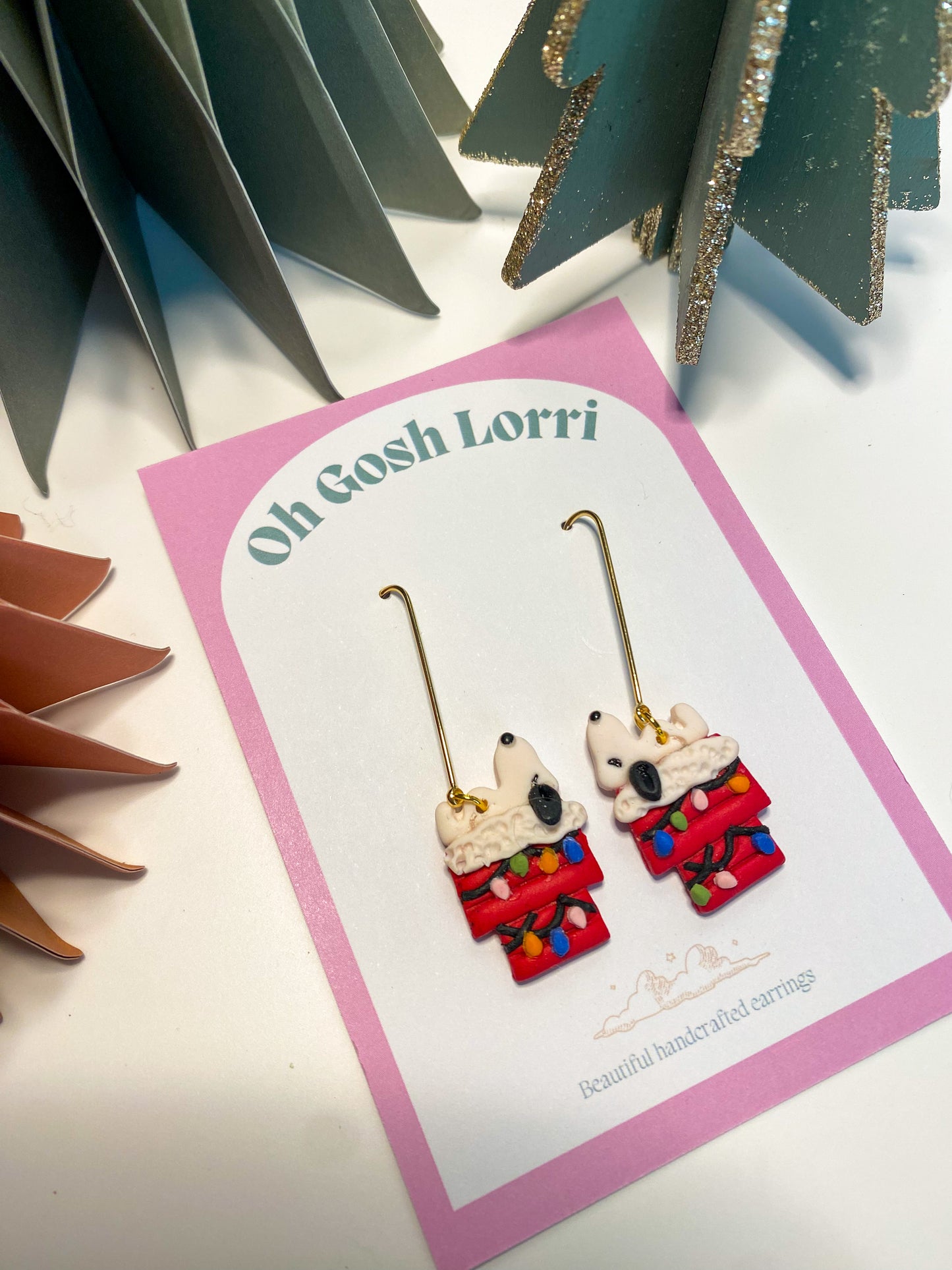 Snoopy Long Christmas Earrings