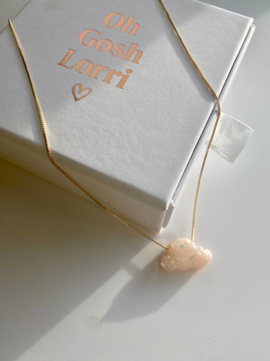 Cloud charm necklace