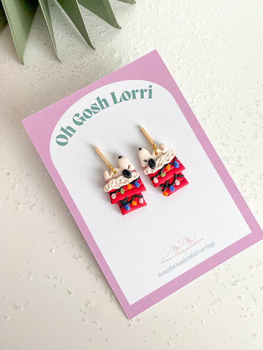 Snoopy Christmas earrings